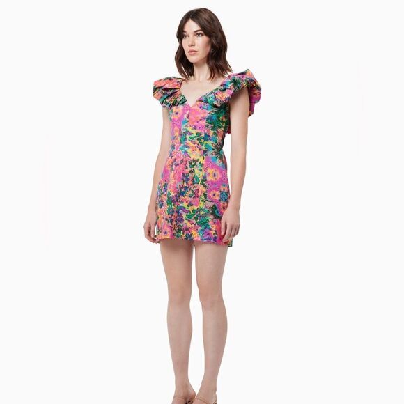 Elliatt The Kai Dress Multi Frill shoulder detail size S NWT$358 - Picture 5 of 9